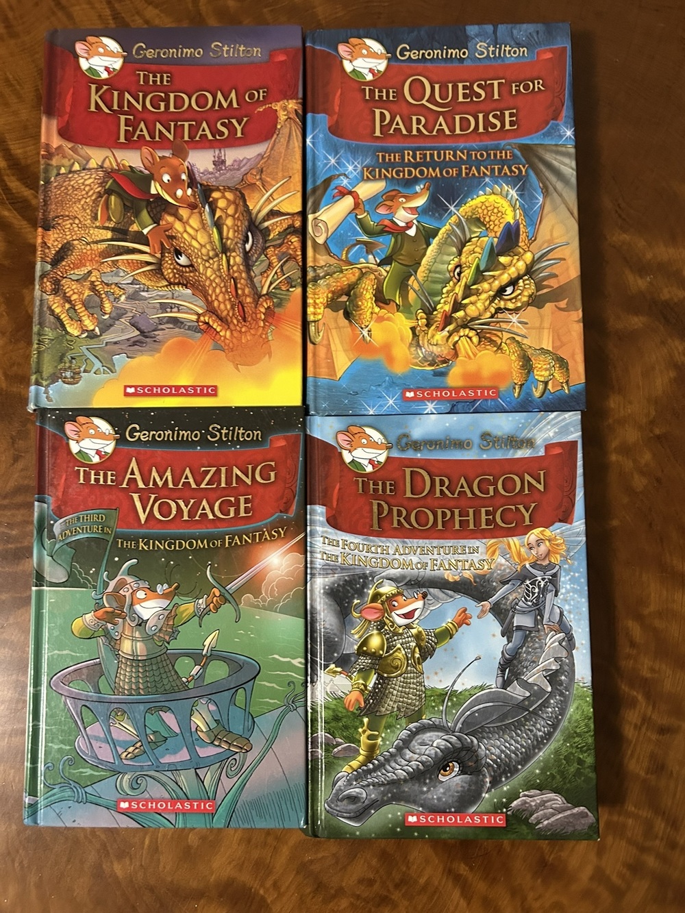 Geronimo Stilton Kingdom of Fantasy Books 1-4 Set Scholastic HC
